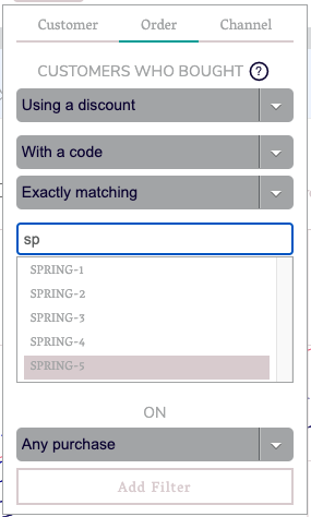 Discount code search interface